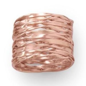 14KT ROSE GOLD WIDE TEXTURED RING